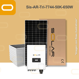 [Sis-AR-Tri-7744-50K-650W] Sistema atado a la red Trifásico 7744 kWh al mes / 50K-650W
