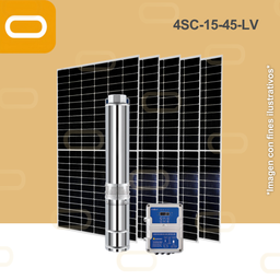 [Sis-25-071-LV-4SC-15-45-72-750-LV-PM200W] Sistema Bomba Solar Sumergible 4SC-15-45-LV-200W