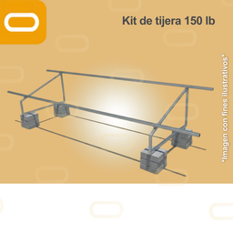 [Kit-Tijera-150lb] Kit de Herraje Tijera Galvanizada 150 lb