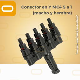 [MC4/Y-5a1] Conector en Y MC4 5 a 1 (macho y hembra)