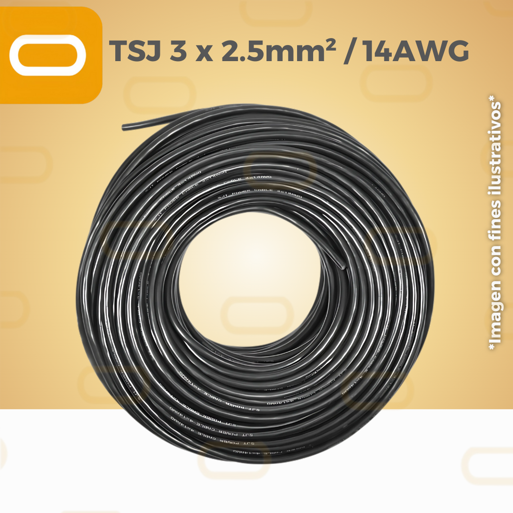 Cable TSJ 3x2.5mm² / 14AWG