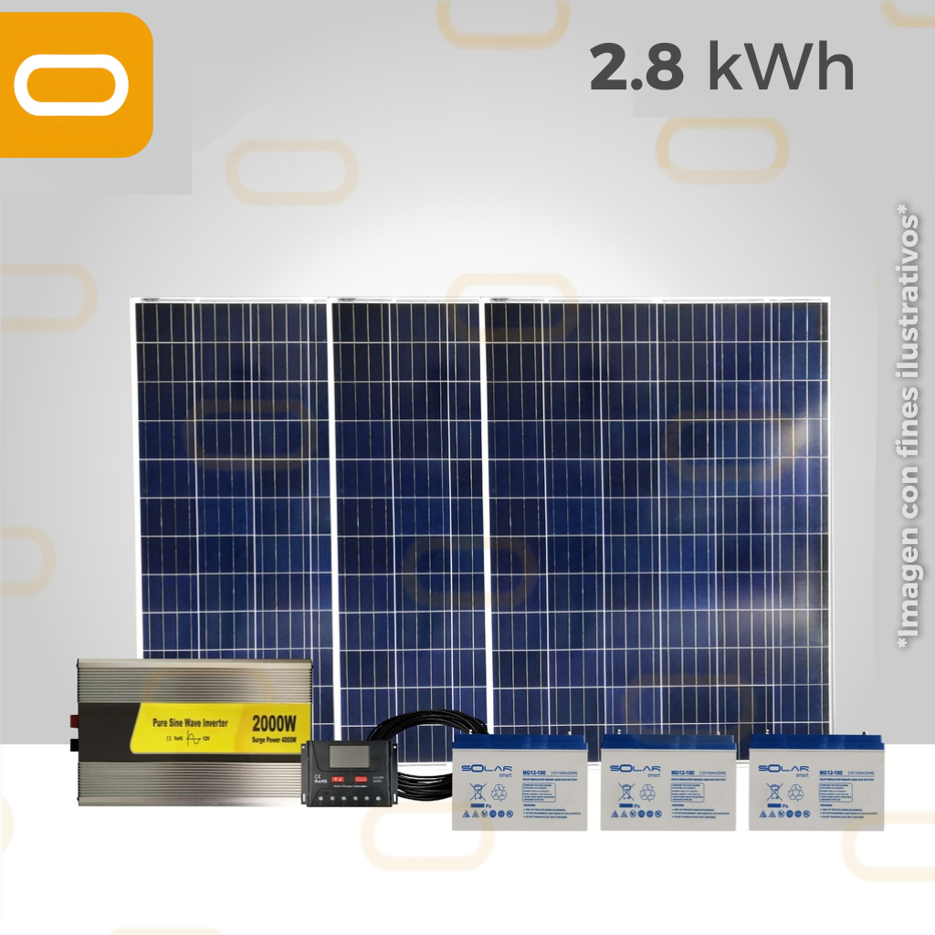 Sistema Aislado 2.8 kWh al día - 330