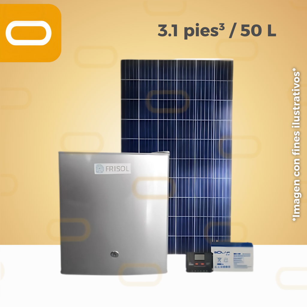 Sistema SOLAR Refrigerador Mini 3.1 pies³ / 50 Litros