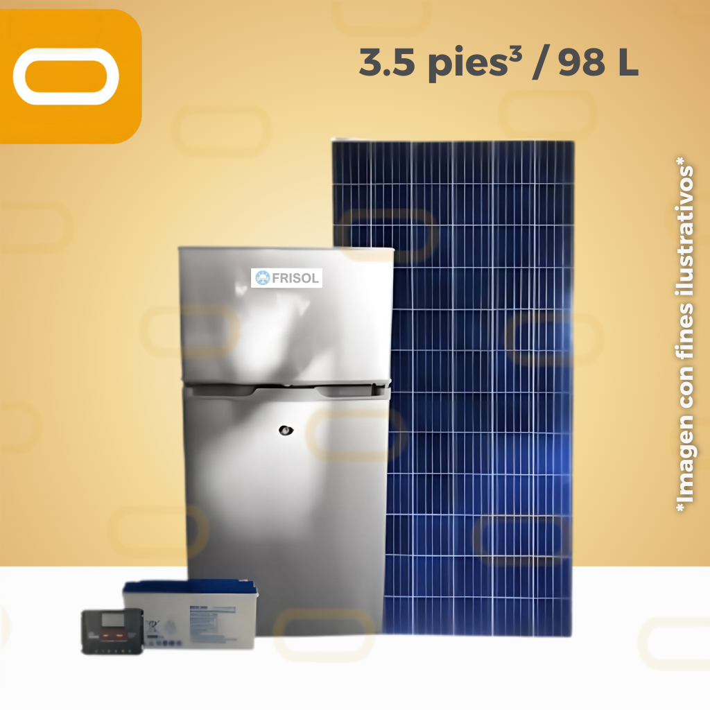 Sistema SOLAR Refrigerador 3.5 pies³ / 98 Litros