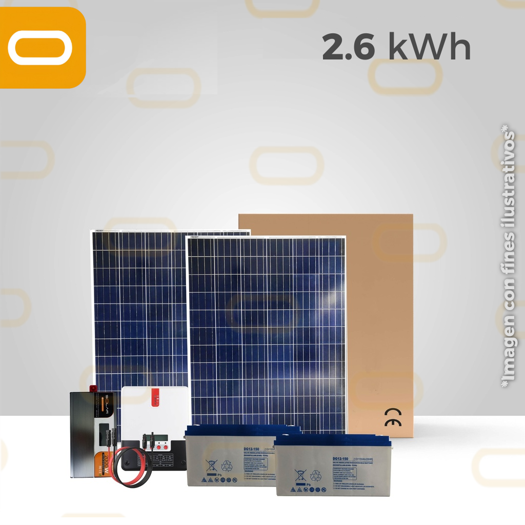 Sistema Aislado 2.6 kWh al día - 200