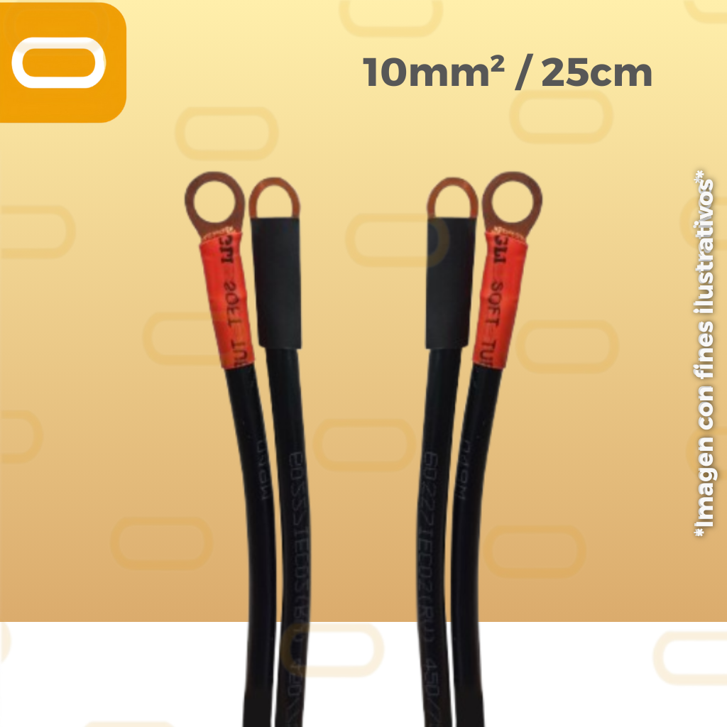 Kit de Cable 10mm² unión entre baterías 25cm