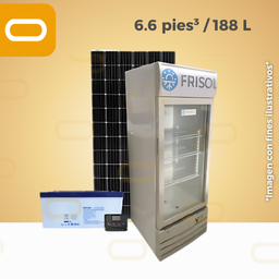 [Sis-Refrigerador-6.6P-188L] Sistema SOLAR Refrigerador 6.6 pies³ / 188 Litros